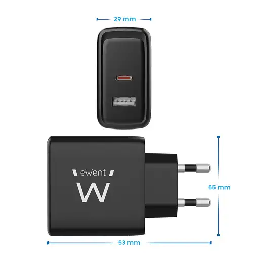 Ewent EW1330 cargador de dispositivo móvil Universal Negro Corriente alterna Carga
