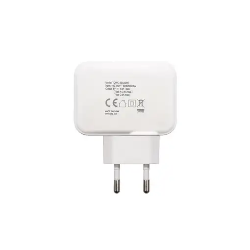 TooQ Cargador de Pared doble puerto USB-C + USB A, 27W