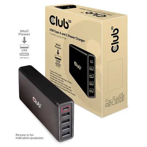 CLUB3D CAC-1903EU cargador de dispositivo móvil Universal Negro Corriente alterna