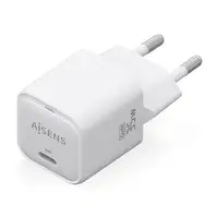 AISENS Cargador GaN 35W, 1xUSB-C PD3.0 QC4.0, Blanco