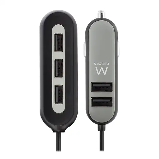 Ewent EW1355 cargador de dispositivo móvil Universal Negro, Gris Encendedor de cig