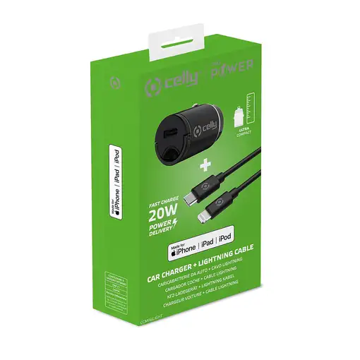 Celly CCMINILIGHT cargador de dispositivo móvil Smartphone Negro Encendedor de cig