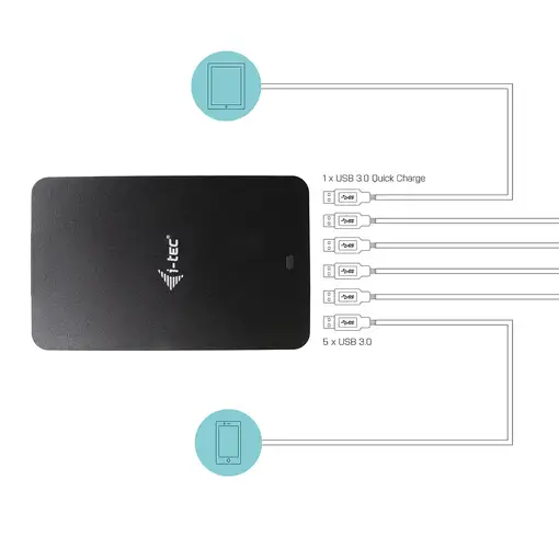 i-tec USB Smart Charger 6x USB-A Port 52W