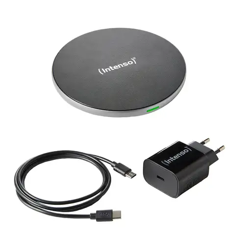 Intenso BA2 Smartphone Negro, Plata USB Cargador inalámbrico Carga rápida Interior