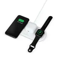 Ksix Cargador inalámbrico 3en1 15 W, Tec. Qi, Compat. móvil, Airpods y Apple Watch