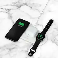 Ksix Cargador inalámbrico 3en1 15 W, Tec. Qi, Compat. móvil, Airpods y Apple Watch
