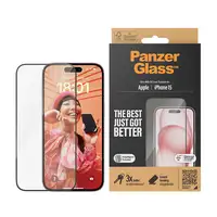 PanzerGlass ® Screen Protector iPhone 15 | Ultra-Wide Fit w. EasyAligner Protector