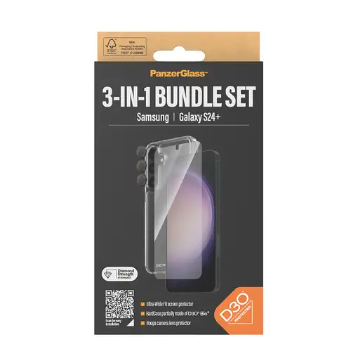 PanzerGlass ® 3-in-1 Protection Pack Samsung Galaxy S24+ | Ultra-Wide Fit w. EasyA