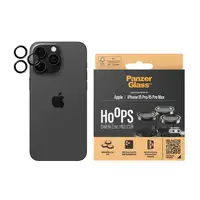 PanzerGlass ® Hoops® Black Metal Camera Lens Protector iPhone 15 Pro | 15 Pro Max