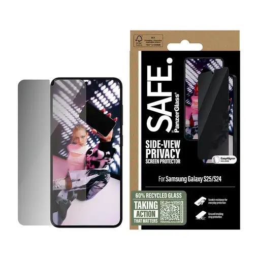 PanzerGlass SAFE. by ® Privacy Screen Protector Samsung Galaxy S25 | S24 | Ultra-W