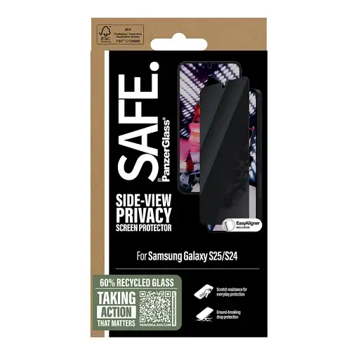 PanzerGlass SAFE. by ® Privacy Screen Protector Samsung Galaxy S25 | S24 | Ultra-W