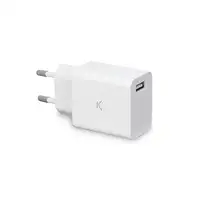 Ksix Cargador de red 12 W, Puerto USB-A, Blanco