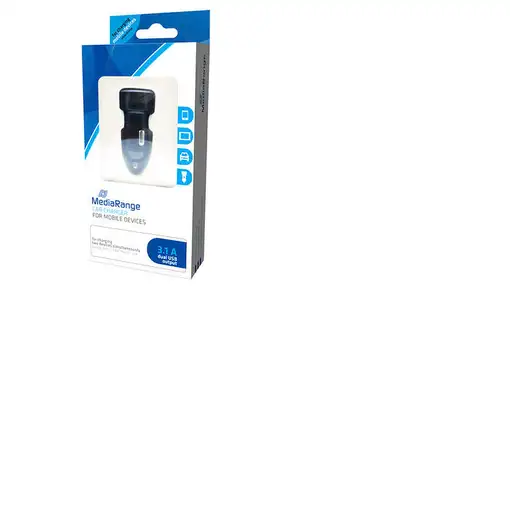 MediaRange MRMA103 cargador de dispositivo móvil Universal Negro, Plata USB Auto