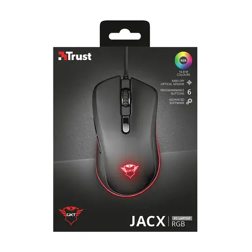 Trust GXT 930 Jacx ratón Juego mano derecha USB tipo A Óptico 6400 DPI