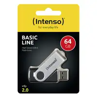 Intenso Basic Line unidad flash USB 64 GB USB tipo A 2.0 Negro, Plata