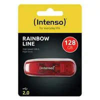 Intenso Rainbow Line unidad flash USB 128 GB USB tipo A 2.0 Rojo, Transparente