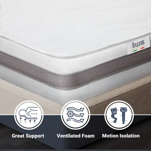 The White Stone Colchón Basic Individual 95x180 Memory|H20 cm|M. in Italy