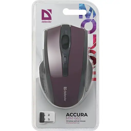 Defender 52668 ratón Oficina mano derecha RF inalámbrico Óptico 1600 DPI