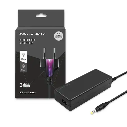 Qoltec 51038 adaptador e inversor de corriente Interior 65 W Negro