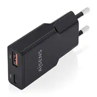 AISENS ASCH-30W2P047-BK cargador de dispositivo móvil Cámara digital, MP3, MP4, Te