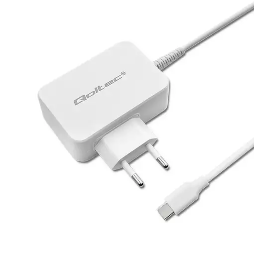 Qoltec 51039 adaptador e inversor de corriente Interior 65 W Blanco
