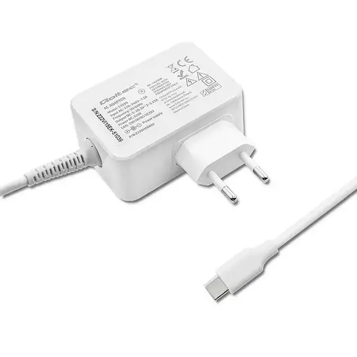 Qoltec 51039 adaptador e inversor de corriente Interior 65 W Blanco
