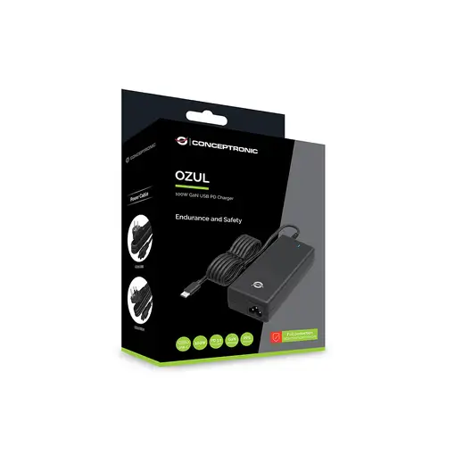Conceptronic OZUL03BUK adaptador e inversor de corriente Interior 100 W Negro