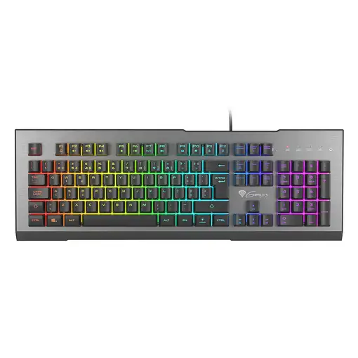 GENESIS Rhod 500 RGB teclado Juego USB QWERTY Portugués Negro, Plata