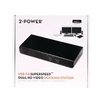 2-Power DOC0101A base para portátil y replicador de puertos Acoplamiento Negro
