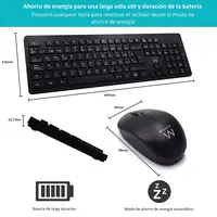 Ewent EW3256 teclado Ratón incluido Universal RF inalámbrico QWERTY Español Negro
