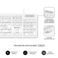 Teclado Business Slim Silencioso Con Cable Usb  Blanco