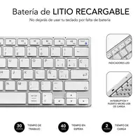 Teclado Advance Compact Aluminio  BlancoPlata