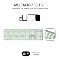 Teclado Bluetooth/2.4G Master Iluminado Extendido  BlancoPlata