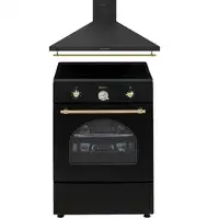 Solthermic® Pack Cocina 60x60 Vti60 Negra Induccion + Campana De 60 Negra Rústica