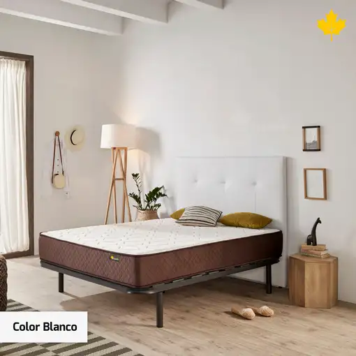 Cabecero de Cama Tapizado 90cm | Blanco | Directo a suelo sin agujeros | Descansin