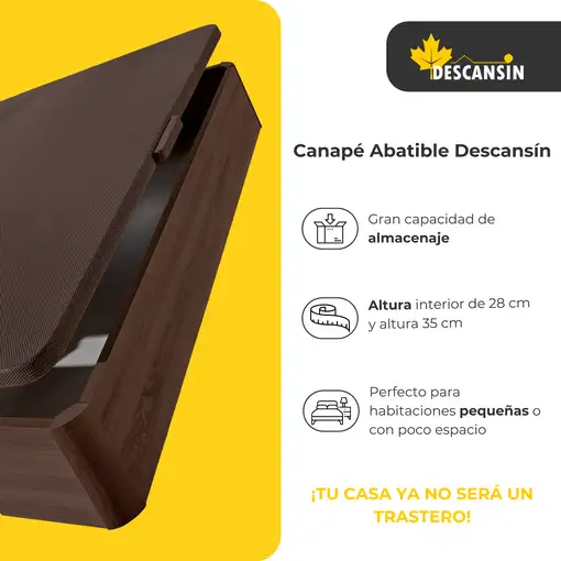 Canape Abatible 150 x 190 cm | Color Cerezo | Con Subida A Domicilio | Descansin
