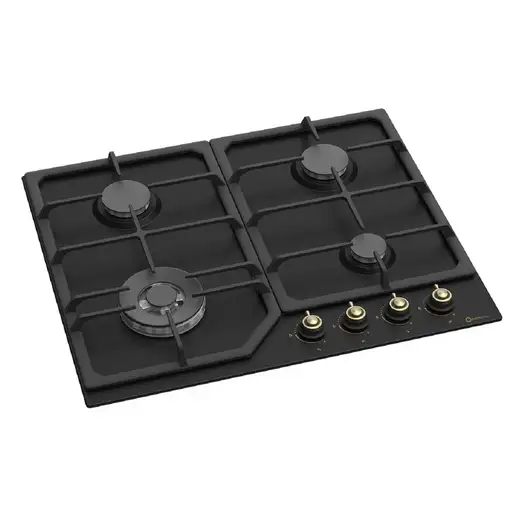 SOLTHERMIC® PLACA GAS SA022W NEGRA MANDOS DORADOS