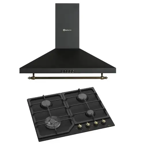 SOLTHERMIC® PACK NEGRO RÚSTICO CAMPANA 60 + ENCIMERA GAS 60