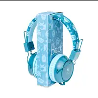 Auriculares infantiles con cable, protección de volumen y micrófono verde/azul