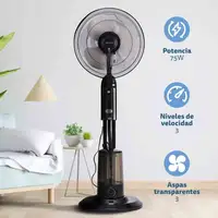 Ventilador nebulizador FAN-16NEBULIZADORNG - Mando  75W -Negro