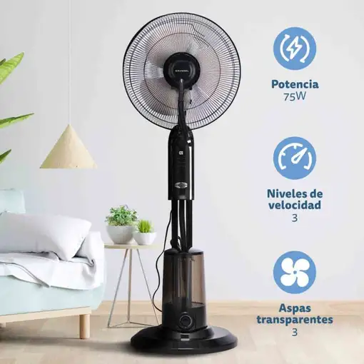 Ventilador nebulizador FAN-16NEBULIZADORNG - Mando  75W -Negro