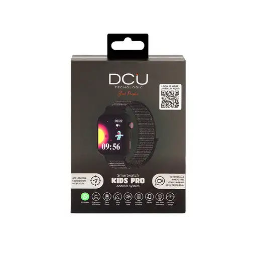 Smartwatch KIDS PRO GPS & videollamadas negro/correa tela negra