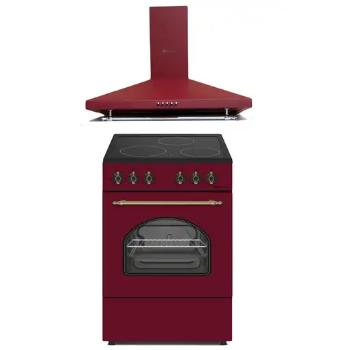 SOLTHERMIC® PACK COCINA VTC ROJA RÚSTICA 50X50 + CAMPANA H60P ROJA BURDEOS