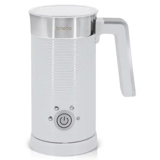 Espumador Leche Eléctrico Calentador Espuma Fría/Caliente MF1172BLK, Blanco Briebe
