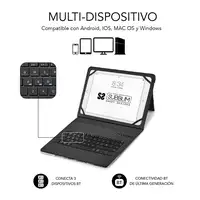 Funda Con Teclado Keytab Pro Bluetooth Trendy Mármol Blanco