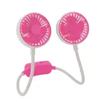 Ventilador Portátil De Cuello Klack De Doble Cabeza USB Rosa