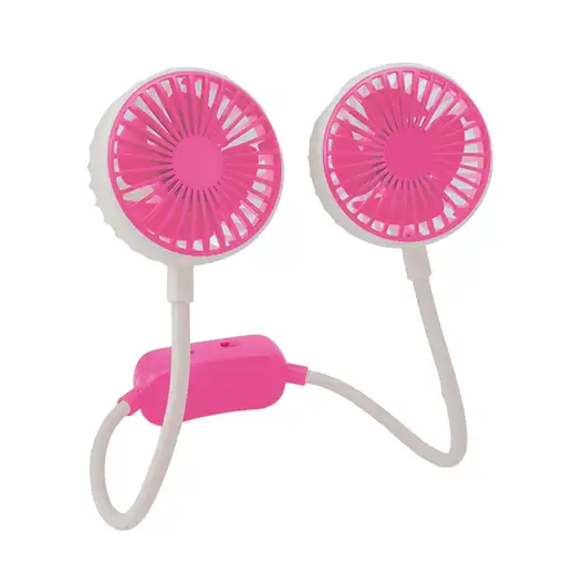 Ventilador Portátil De Cuello Klack De Doble Cabeza USB Rosa
