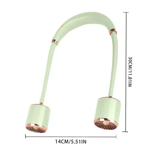 Ventilador de Cuello Klack Recargable por USB: Refresca Tu Día Verde