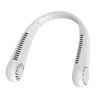 Ventilador de cuello recargable Ventilador USB ajustable 1200 mAh Blanco