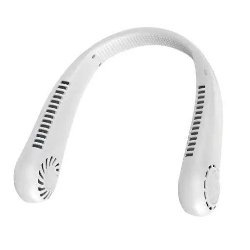 Ventilador de cuello recargable Ventilador USB ajustable 1200 mAh Blanco